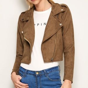 ❗️BRAND NEW❗️ Cropped Suede Biker Jacket